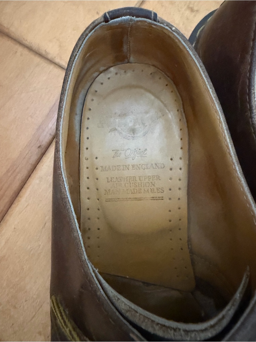 Dr. Martens Vintage Brown Leather Casual Oxford - Men's Made in England - Picture 2 of 10